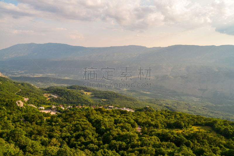 山,风景,修道院,天空,美,水平画幅,枝繁叶茂,云,旅行者,夏天