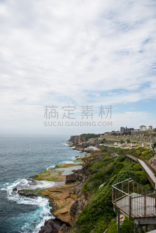 海岸地形,克洛韦利,库吉海滩,塔玛拉玛海滩,伯利海滩,悉尼港湾,悉尼,垂直画幅,天空,无人