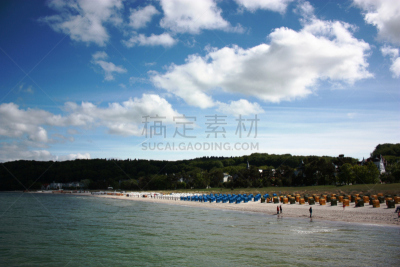 波罗的海,海滩,码头,宾茨,风景,水,天空,水平画幅,无人,早晨