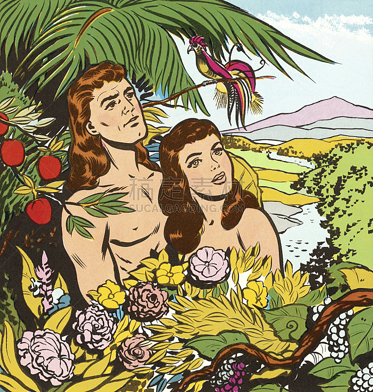 Adam and Eve in Garden