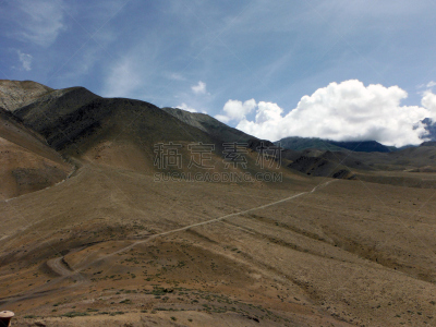 喜马拉雅山脉,小路,徒步旅行,沙漠,狭窄的,桨叉架船,水平画幅,沙子,户外,季候风
