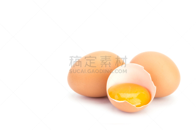 卵,蛋清,褐色,水平画幅,鸟类,生食,部分,蛋黄,清新,食品