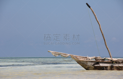 独桅帆船,桑吉巴尔,海滩,印度洋,非洲,坦桑尼亚,吉汶瓦海滩,双体船,船体,水