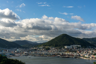 丽水,城市,美,水平画幅,海港,夏天,户外,云景,都市风景,山