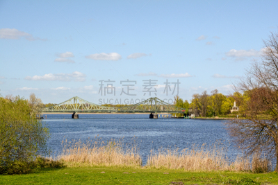 勃兰登堡州,河流,波茨坦巴贝尔斯堡,德国,尼克桥,纪念碑,水,公园,水平画幅,无人