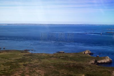 法国,菲尼斯泰尔省,布列塔尼,户外,图像,水平画幅,航拍视角,无人,岛,大西洋