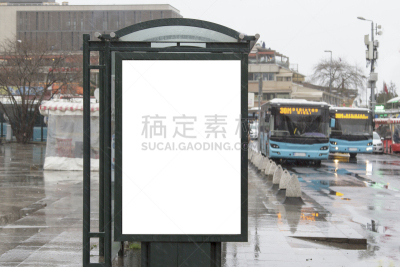 布告栏,冬天,街道,巴士,商务,城市生活,空的,土耳其