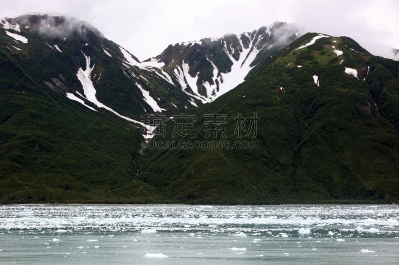 美国,山脉,阿拉斯加,自然,天空,水平画幅,雪,冰河,无人,阿拉斯加海湾