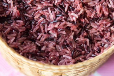 紫色,印度香米,粳米,蒸菜,老挝,竹子,传统,篮子,泰国食品,背景分离