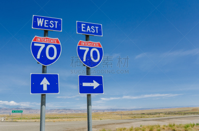 美国州际公路,天空,标志,蓝色,旅途,沥青,汽车,交通,交通箭头标志,云