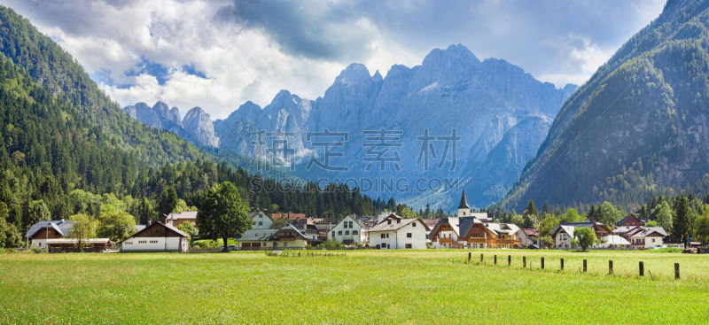 山,阿尔卑斯山脉,美,度假胜地,水平画幅,云,julian alps,无人,户外,明亮