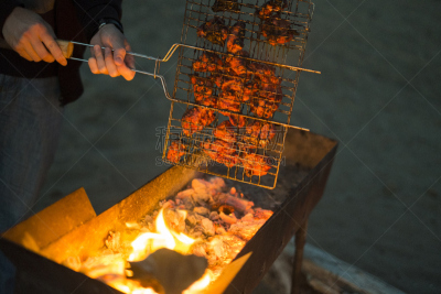 火,海滩,舞火者,火盆,羊肉串,灰,格子烤肉,水平画幅,户外,烟