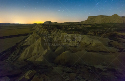 沙漠,夜晚,bardenas reales,国内著名景点,山脊,午夜,环境,沙岩,通货紧缩,天气