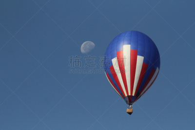 热气球,半空中,天空,月亮,背景,运动,纺织品,气球节,图像,飞行器