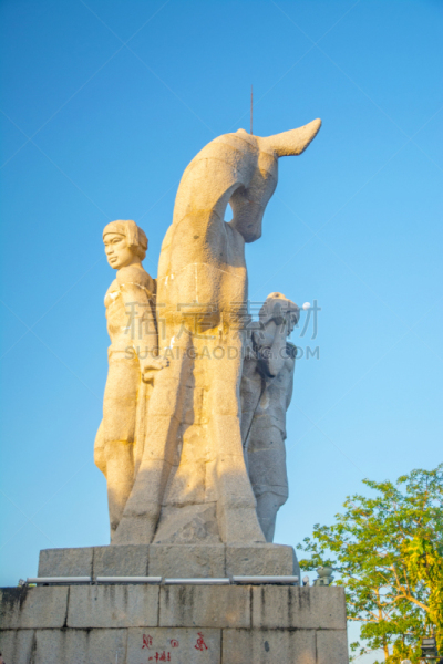 雕像,人的头部,女孩,中国,公园,国内著名景点,山,异性恋,神话,转