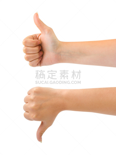 两个物体,手,做手势,大拇指朝下,垂直画幅,灵感,符号,白人,白色,彩色图片