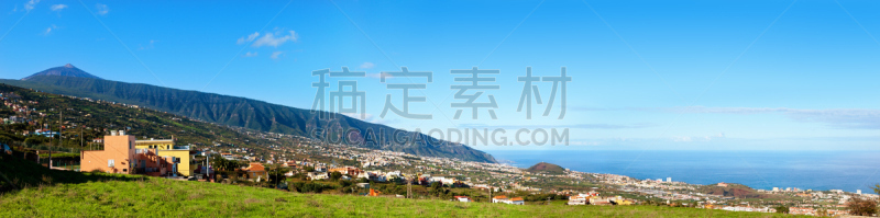 都市风景,特内里费岛,拉奥罗塔瓦,水,美,水平画幅,大西洋,大西洋群岛,旅行者,夏天