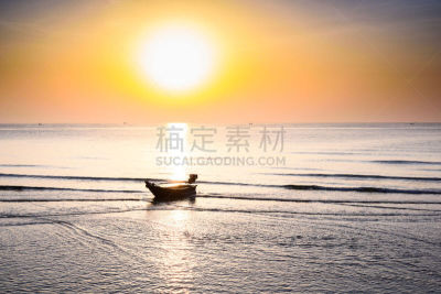 渔船,黎明,海滩,鸡尾酒,自然美,华欣,巴蜀,渔夫,农业,曙暮光
