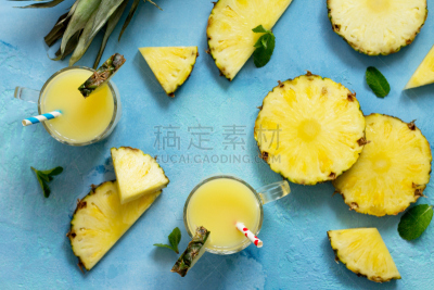 维生素,夏天,饮料,清新,菠萝,精神振作,水果,背景,自制的,风景