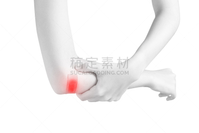 痛苦,白色背景,剪贴路径,女人,肘,分离着色,锐角,部分,药,泰国