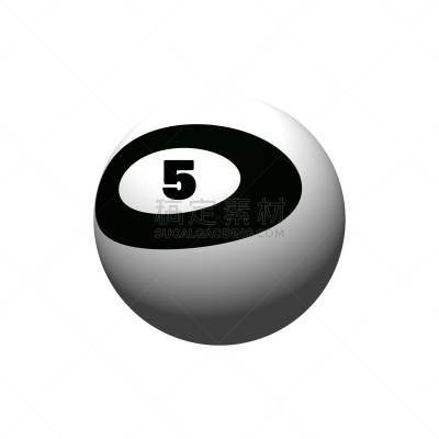 台球,数字5,白色,光盘,球体,球,符号,背景分离,运动,图像
