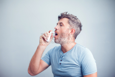 喉咙,健康保健,男人,人的嘴,偏好,概念,喉咙痛,喷,摄影,生病