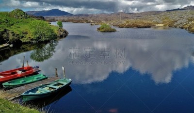 外赫布里底群岛,月球,harris,路,苏格兰,东,斯达克,地形,极端地形,绿色