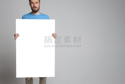 布告栏,白色,男人,空的,寄宿学校,布告,拿着,标志