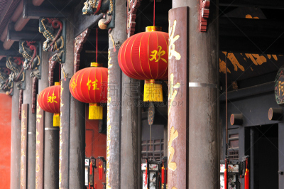 灯笼,悬挂的,启动仪式,成都,护身符,装饰品,春节,艺术,水平画幅
