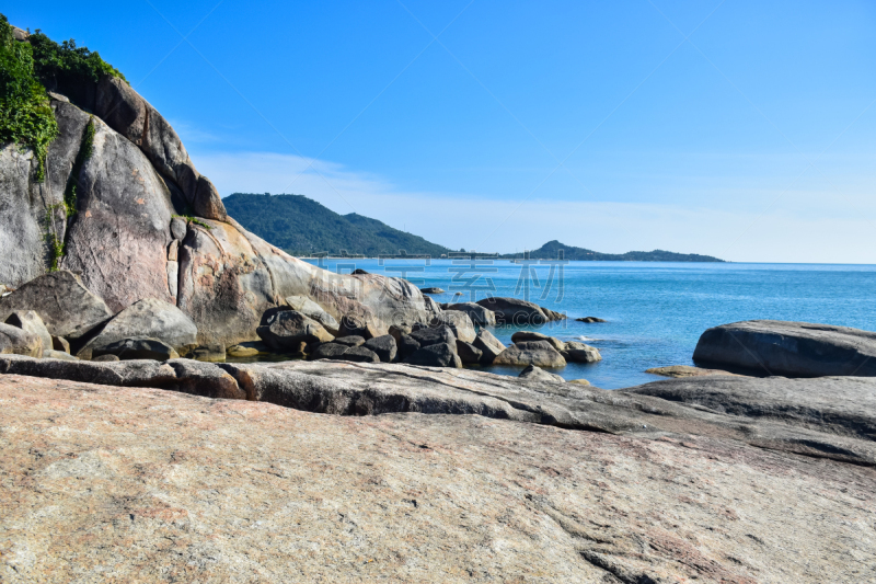 泰国,苏梅岛,海滩,著名景点,岩石,计程车车站,名声,天空,水平画幅,云