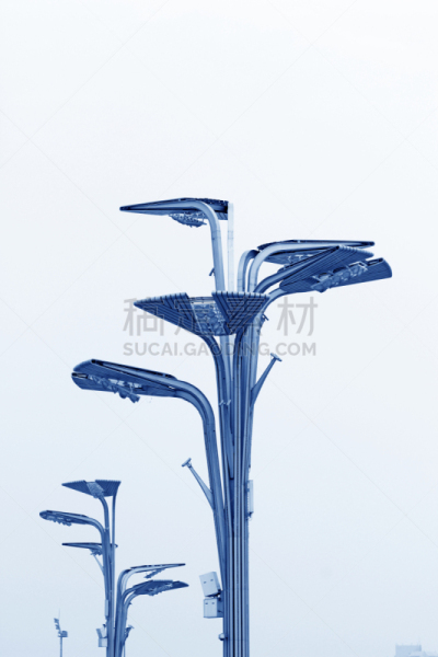 天空,路灯