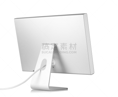 显示器,极简构图,电缆,空白的,白色,水平画幅,无人,背景分离,金属,影棚拍摄