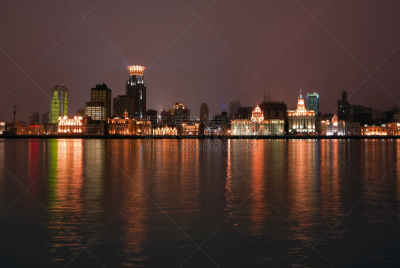 外滩,夜晚,浦西,水平画幅,无人,古老的,古典式,户外,灯,都市风景