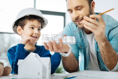父子,看,结论,3d打印技术,快乐,领导能力,办公用品,半身像,安全,安全帽