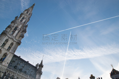 布鲁塞尔大广场,比利时,布鲁塞尔,市政厅,布鲁塞尔市,文艺复兴,广场,纪念碑,天空,外立面