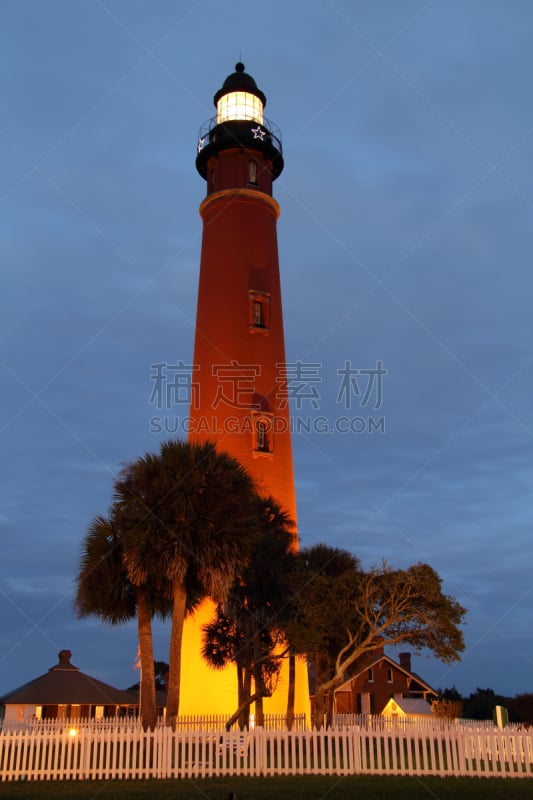 灯塔楼,庞塞,水湾,垂直画幅,建筑,夜晚,无人,建筑外部,户外,佛罗里达