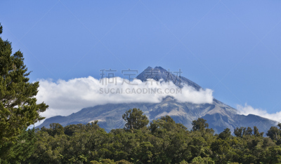 火山,新西兰,塔拉纳基山,岛,北,水平画幅,云,地形,无人,原野