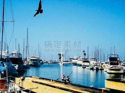 海港,加利福尼亚,雷东多比奇,水,天空,美,水上运动器材,美国,水平画幅,无人
