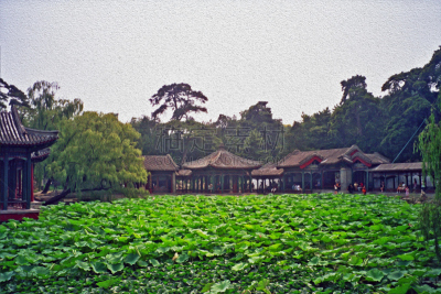 颐和园,北京,水景花园,摆拍,万寿山,东方石景花园,印象主义,故宫,油画,庭院