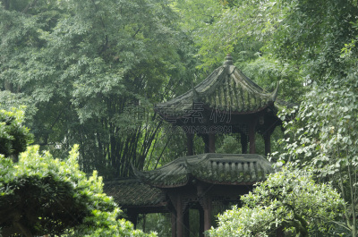 过去,亭台楼阁,唐朝,成都,盆景,四川省,公园,水平画幅,无人,古老的