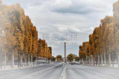 香榭丽舍大道,巴黎,城市生活,法国,汽车,橙色,林荫路,著名景点,户外,建筑