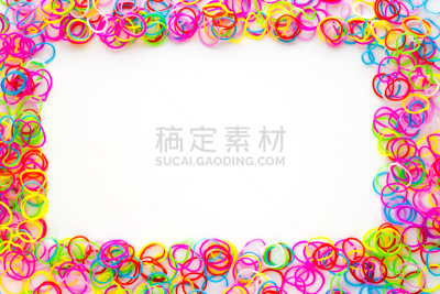 个人随身用品,机织织物,橡皮圈,白色背景,水平画幅,长方形,塑胶,弹性,手腕,手镯