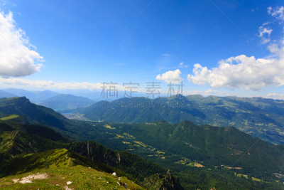 山,全景,意大利,天空,威尼托大区,水平画幅,夏天,户外,针叶树,草
