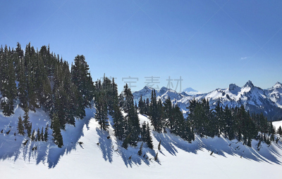 雷尼尔雪山,雪,阿达曼山,塔图许山脉,雨山国家公园,华盛顿州,美国西北太平洋地区,美国,水平画幅,无人