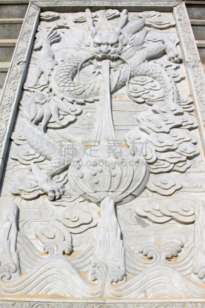 龙,雕塑,寺庙,石材,中国华北部,唐山,河北省,动物眼睛,静物,动物身体部位