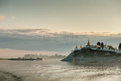 缅甸,实皆省,伊洛瓦底江,庇古,阿马拉布拉古城,萨提加亚,菩提树,曼德勒,天空,美