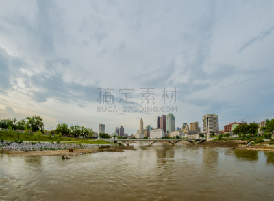 俄亥俄州,城市天际线,市区,白昼,哥伦布,街道,斯欧图郡,水平画幅,建筑,夜晚