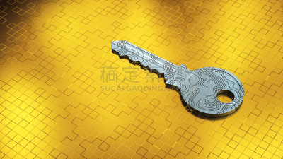 钥匙,像素化,电路板,数字化显示,留白,未来,金属,密码,安全,明亮