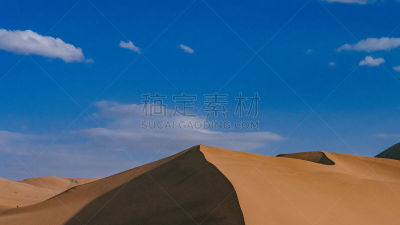 中国,沙漠,天空,甘肃省,敦煌,蓝色,在下面,鸣沙山,沙丘,西北