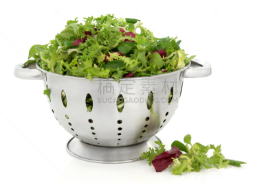 莴苣,蔬菜叶,lollo rosso,奶油生菜,漏勺,菊苣,滤器,散叶莴苣,清新,水平画幅